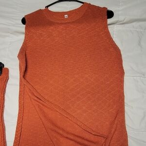 Women's Orange Knit Sweater